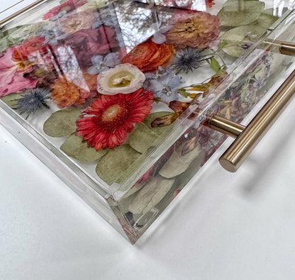 Floral Tray 11 x 14 Acrylic