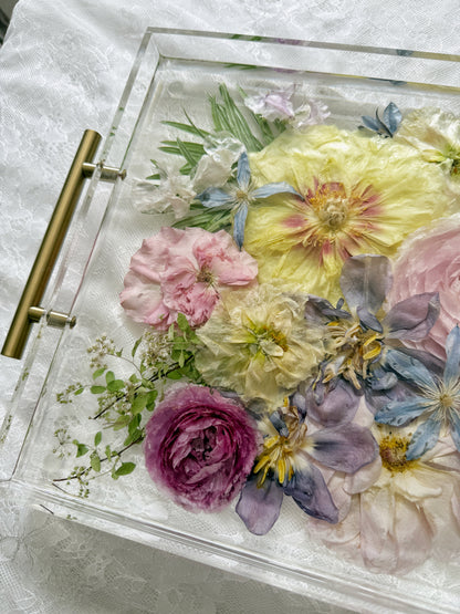 Floral Tray 11 x 14 Acrylic