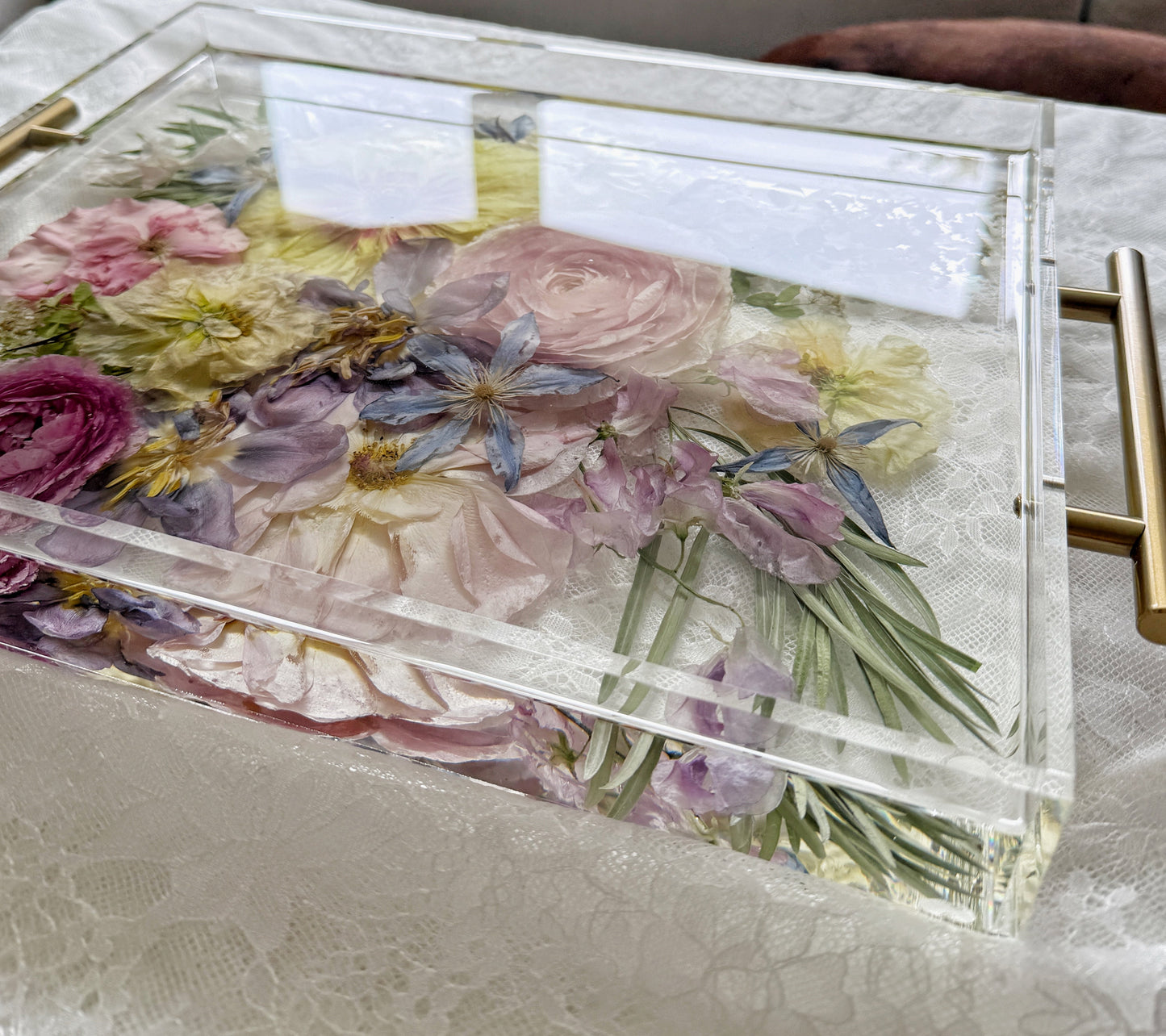 Floral Tray 11 x 14 Acrylic