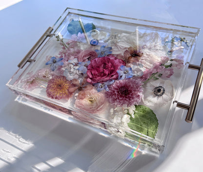 Floral Tray 11 x 14 Acrylic