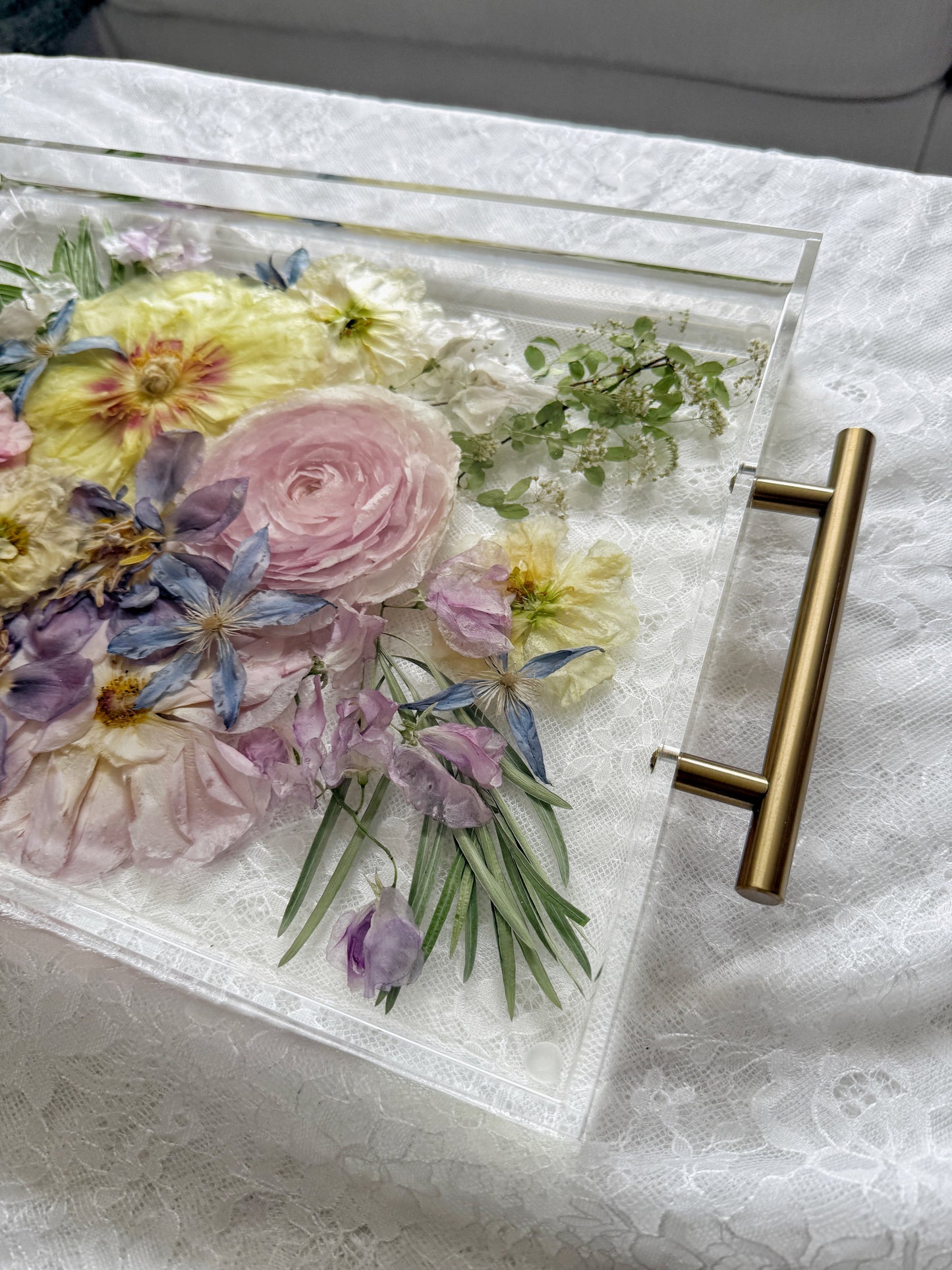 Floral Tray 11 x 14 Acrylic