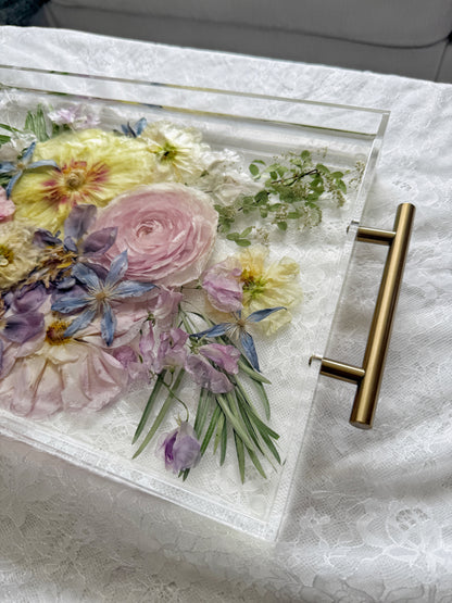 Floral Tray 11 x 14 Acrylic