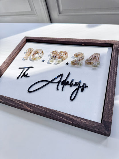 Floral Date Sign - Add On Item