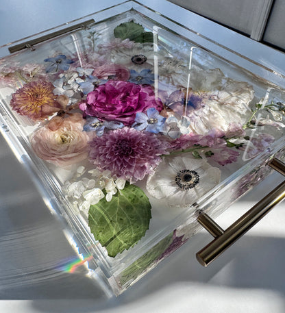 Floral Tray 11 x 14 Acrylic