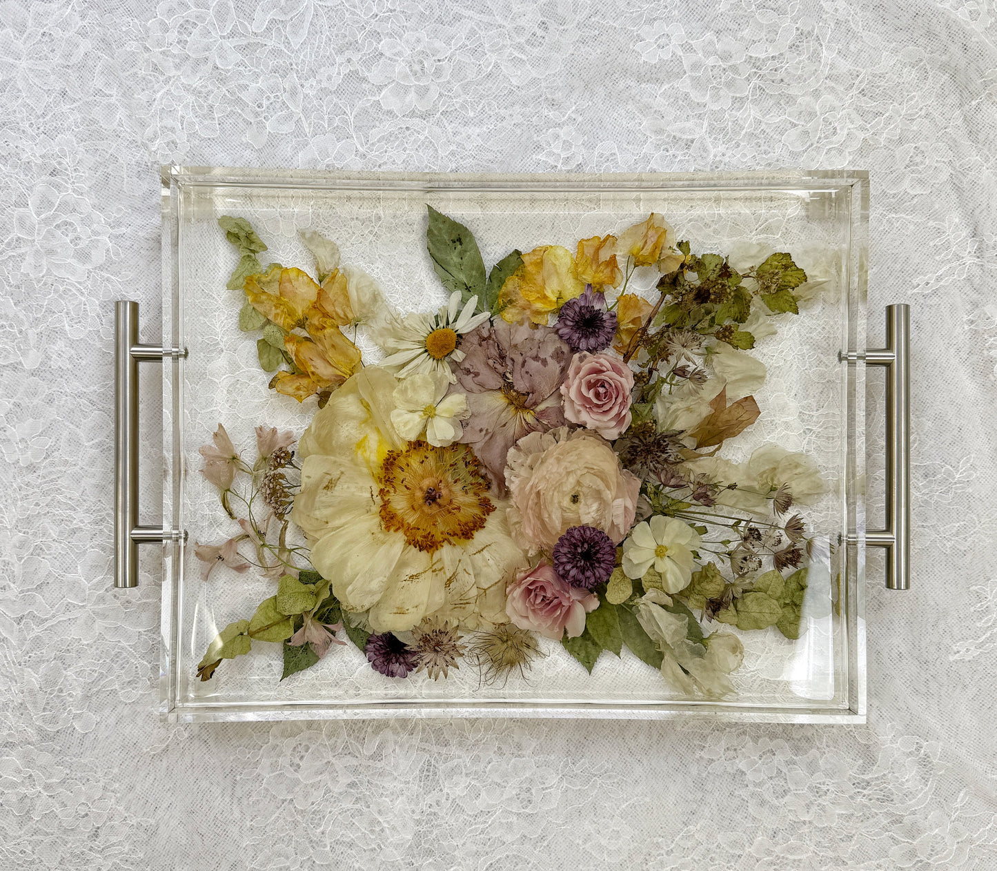 Floral Tray 11 x 14 Acrylic