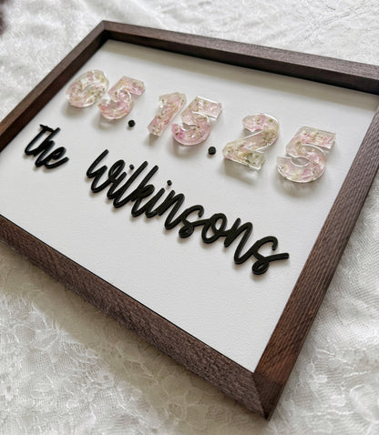 Floral Date Sign - Add On Item