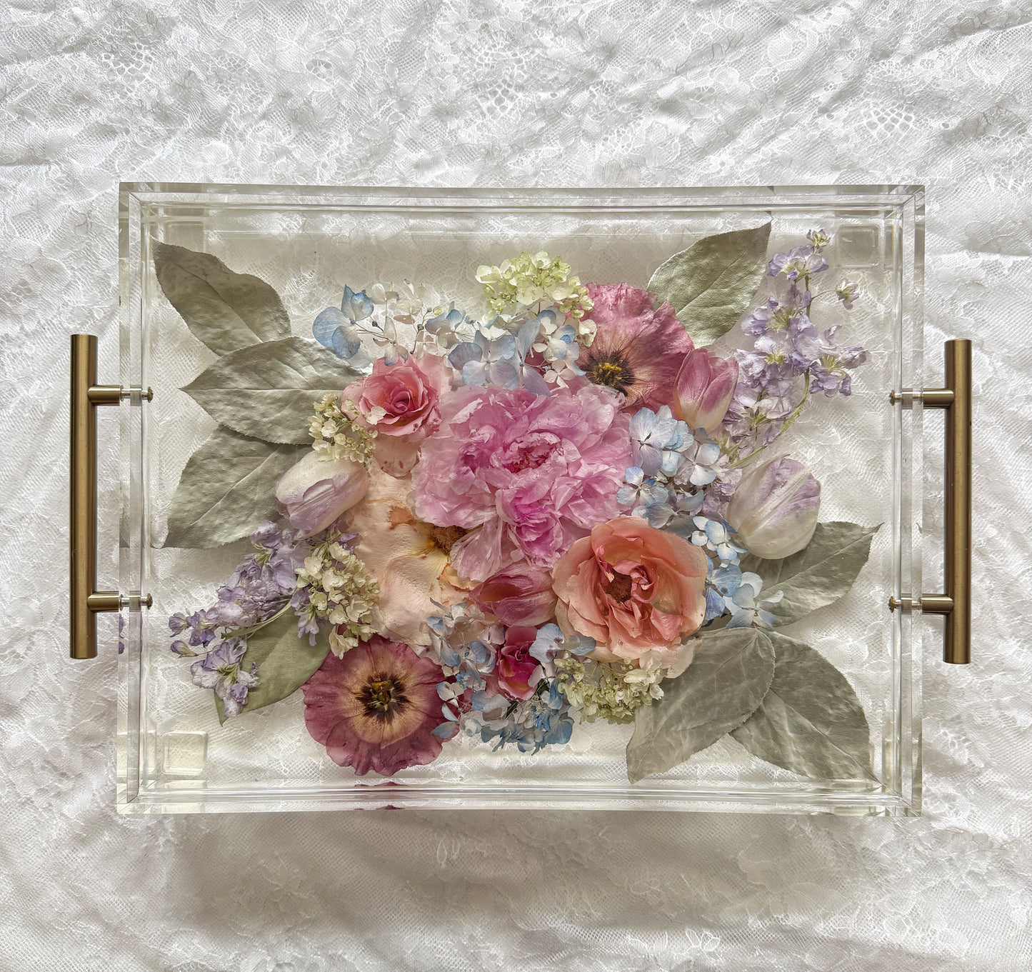 Floral Tray 11 x 14 Acrylic