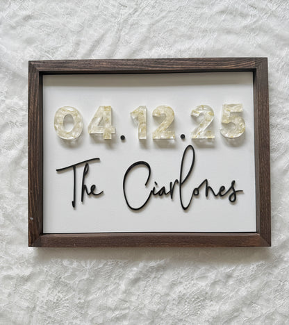 Floral Date Sign - Add On Item