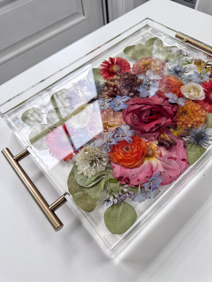 Floral Tray 11 x 14 Acrylic