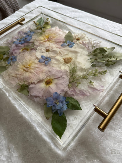 Floral Tray 11 x 14 Acrylic