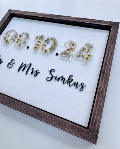 Floral Date Sign - Add On Item