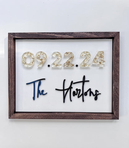 Floral Date Sign - Add On Item