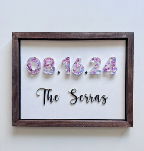 Floral Date Sign - Add On Item