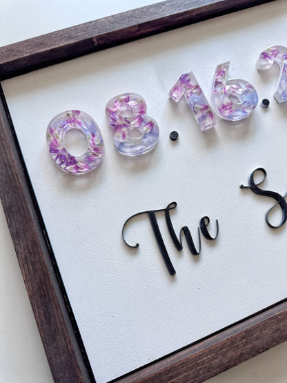 Floral Date Sign - Add On Item
