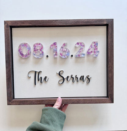 Floral Date Sign - Add On Item