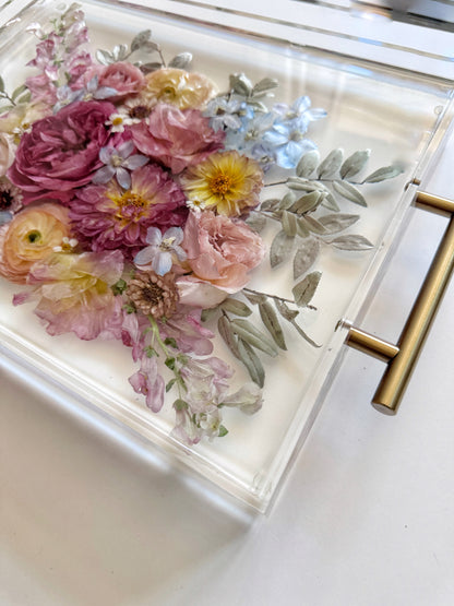 Floral Tray 11 x 14 Acrylic