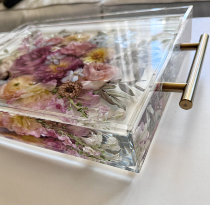 Floral Tray 11 x 14 Acrylic